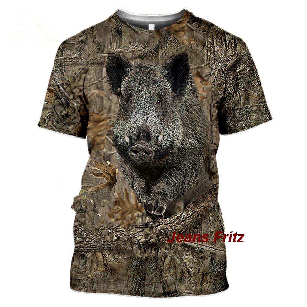 Wildman Hunting & Outdoor Robertson Photos - เสื้อยืด2023ลายพรางล่าสัตว์หมูป่า3D ลำลองฤดูร้อนผู้ชายเสื้อแจ็คเก็ตแขนสั้นเสื้อสวมหัวแนวสตรีทแฟชั่น