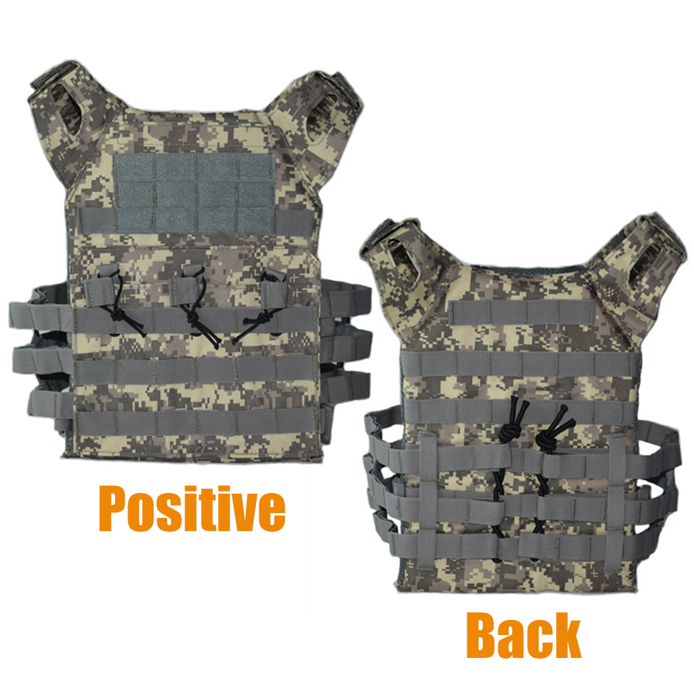 Outdoor Hunting Vest - เสื้อกั๊กยุทธวิธีทหารน้ำหนักเบา กันน้ำ สำหรับกิจกรรมกลางแจ้ง JPC Molle Plate