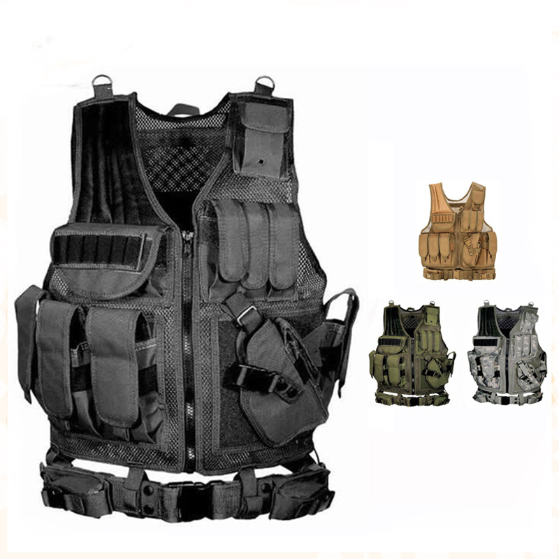 Outdoor Hunting Vest - ปรับ MOLLE เสื้อกั๊กยุทธวิธี COMBAT เสื้อเกราะ Security