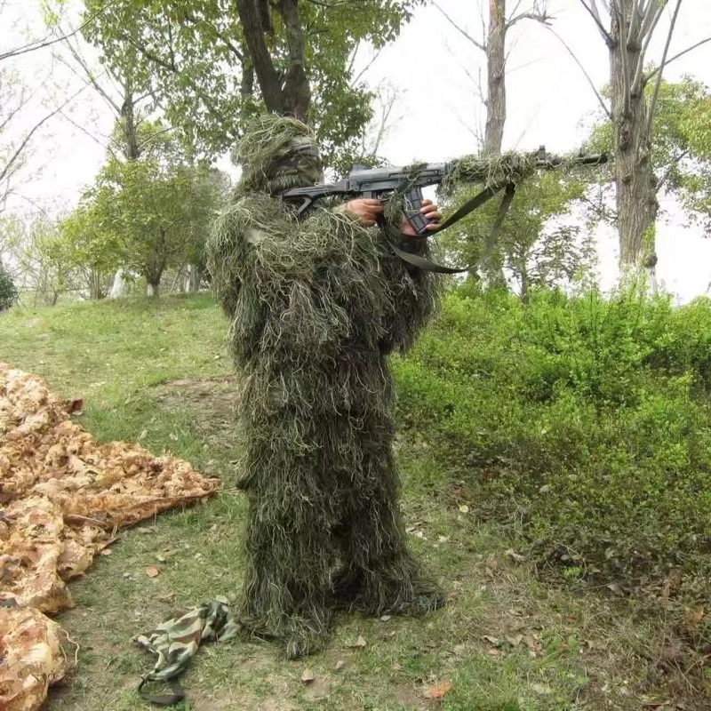 Ghillie Suit Woodland - ชุดผีปอบล่าสัตว์ป่าชุดพรางใบไบโอนิก3D ชุดพรางตัวชุดพรางตัวชุดพราง CS Camo
