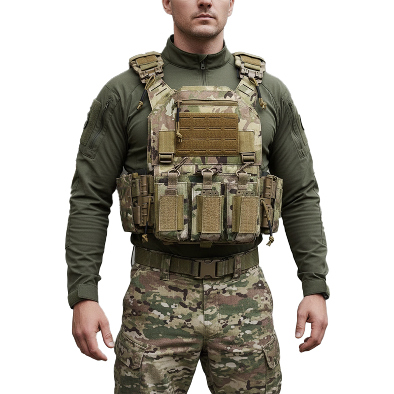 Outdoor Hunting Vest - เสื้อกั๊กยุทธวิธีไนลอน 1000d สีเขียว Ranger-Green อุปกรณ์ยุทธวิธี ขนาด