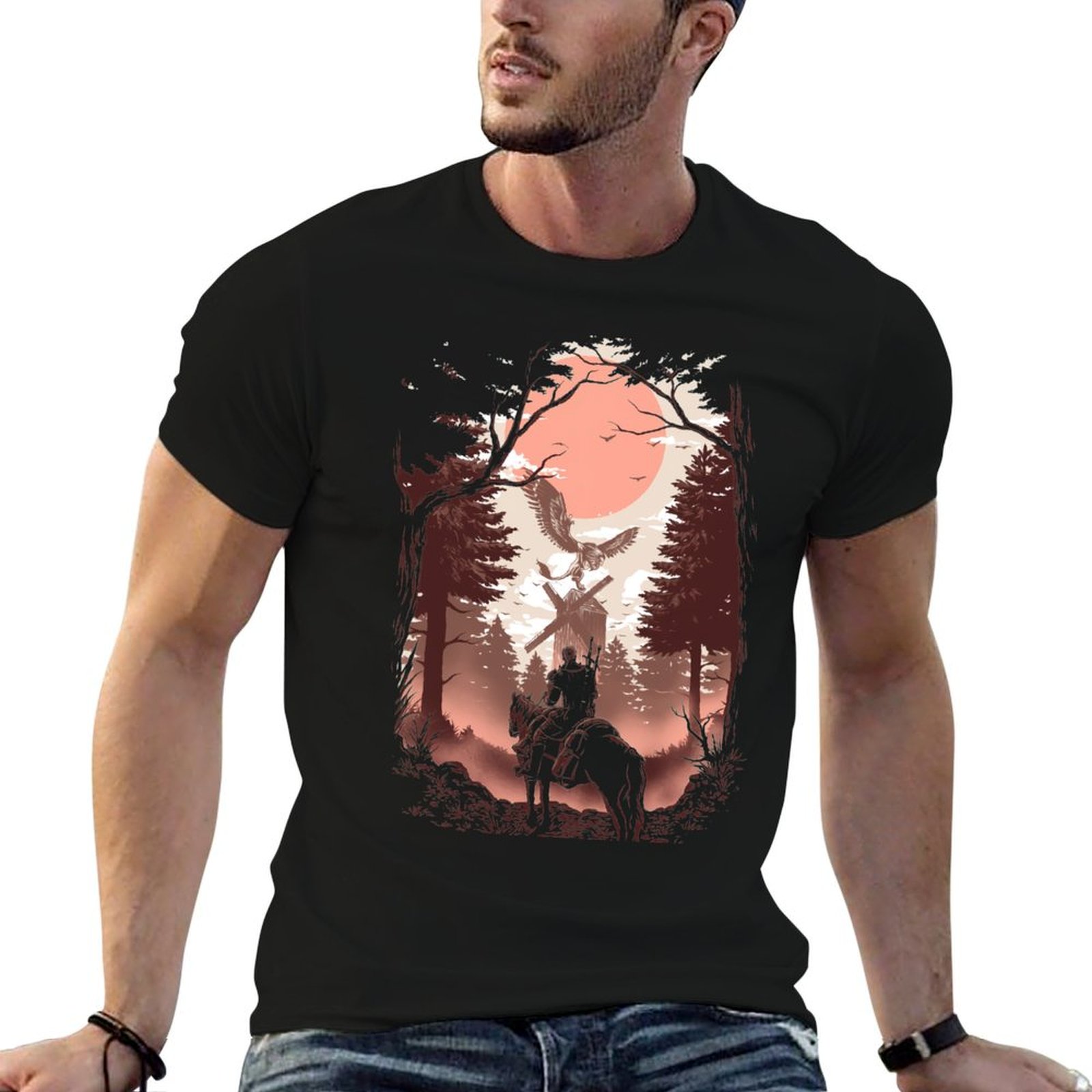 Wildman Hunting & Outdoor Robertson Photos - เสื้อยืด The Wild Hunt เสื้อยืดสำหรับทำงานกลางแจ้ง
