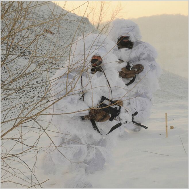 Ghillie Suit Woodland - ฤดูหนาว 3D หิมะสีขาว Ghillie ชุด Sniper