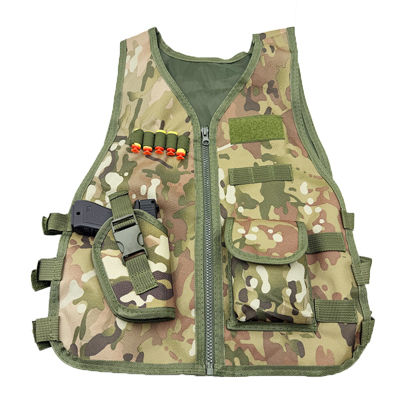 Outdoor Hunting Games For Kids - เสื้อกั๊กเด็กสำหรับกิจกรรมกลางแจ้ง ลายพราง สำหรับเด็กชายและเด็กหญิง เหมาะสำหรับเกม CS ล่าสัตว์