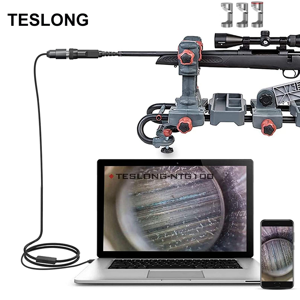 Hunting Outdoor Stores - TESLONG NTG100 5 มม.เส้นผ่านศูนย์กลางปืนไรเฟิล Borescope กล้องดิจิตอลการล่าสัตว์ทําความสะอาดขอบเขตสําหรับด้านบน