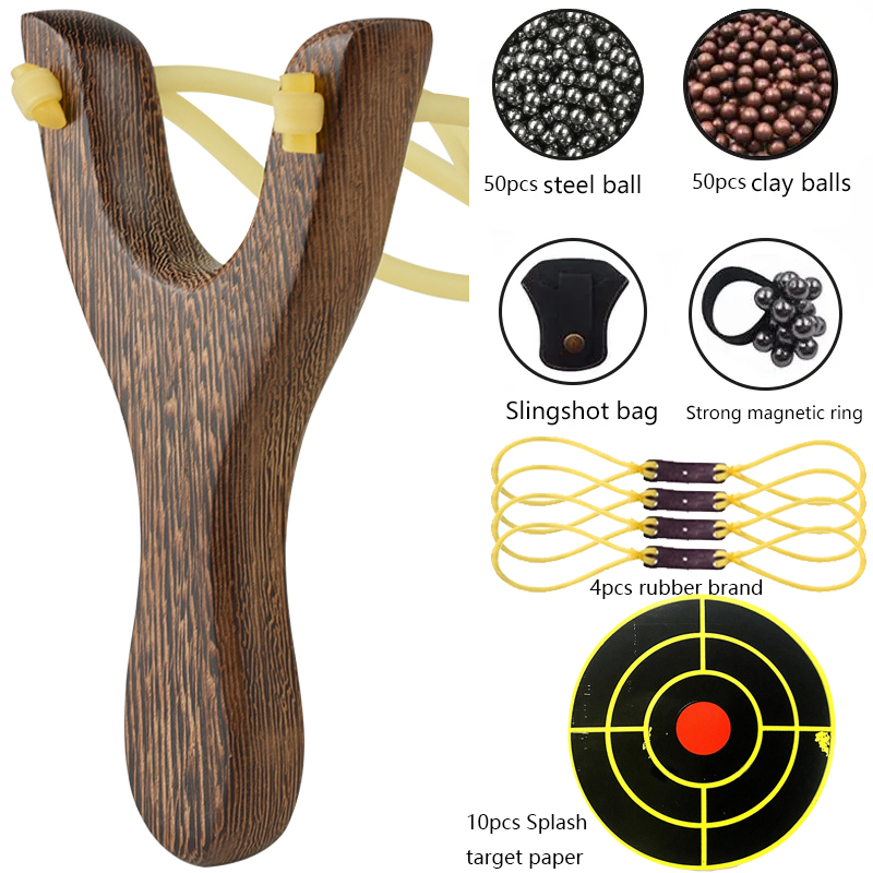 Outdoor Hunting Products - หนังสติ๊กไม้แบบดั้งเดิมชุดของเล่นสำหรับยิงกลางแจ้งหนังสติ๊กล่าสัตว์ทรงพลังสำหรับการแข่งขันยิงหนังสติ๊ก