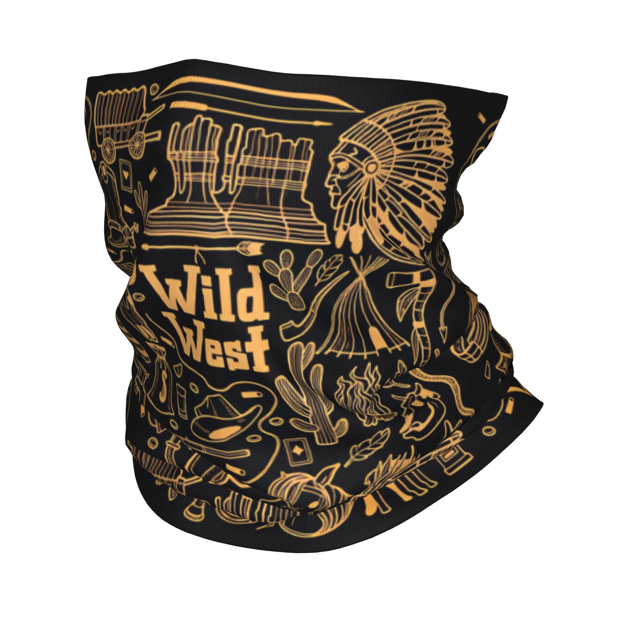 Wildman Hunting & Outdoor Robertson Photos - หน้ากากกันลมสำหรับกีฬากลางแจ้ง ลาย Wild West สำหรับปั่นจักรยาน เนื้อผ้านุ่ม