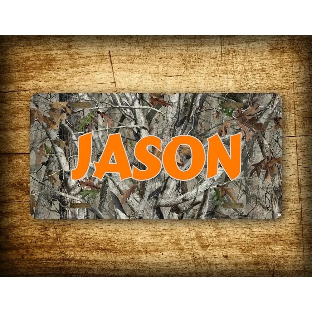 Outdoor Hunting Names - ป้ายโลหะตกแต่งลายพรางป่าพร้อมชื่อส่วนตัว 1 ชิ้น, ของตกแต่งผนังสไตล์ล่าสัตว์กลางแจ้ง (สำหรับตกแต่งเท่านั้น)