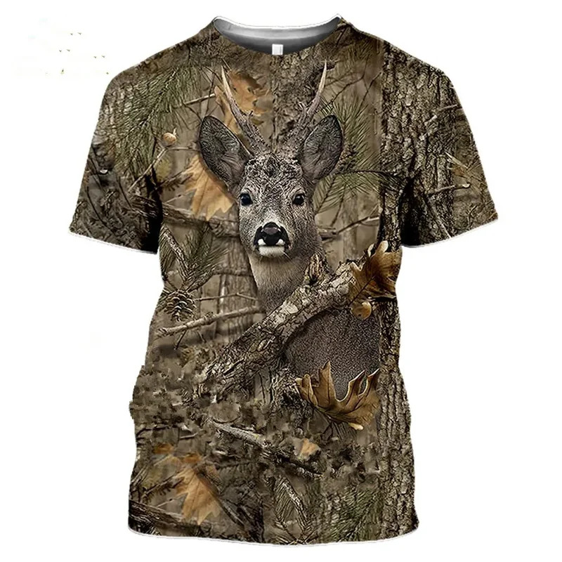 Wildman Hunting & Outdoor Robertson Photos - 2026 ลายพรางล่าสัตว์หมูป่า 3d เสื้อยืดฤดูร้อนลำลองชายเสื้อยืดแฟชั่นสตรีทผู้หญิงเสื้อแขนสั้น