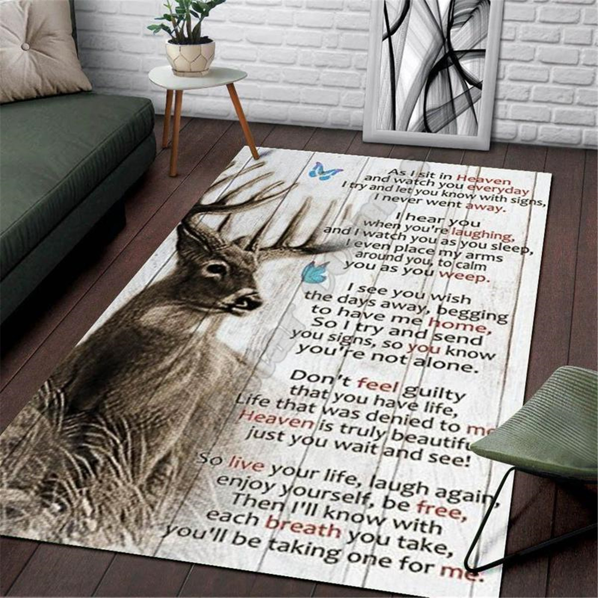 Hunting Outdoor Rug - พรมลายพื้นที่ล่าสัตว์กวาง พรมพิมพ์ลาย 3 มิติ พรมปูพื้น พรมกันลื่น