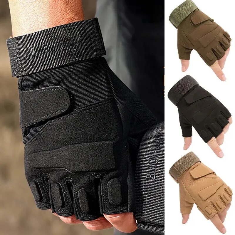 Outdoor Hunting Names - ถุงมือยุทธวิธีกลางแจ้งถุงมือกีฬา Half Finger ทหารผู้ชายผู้หญิง COMBAT การล่าสัตว์ฟิตเนส