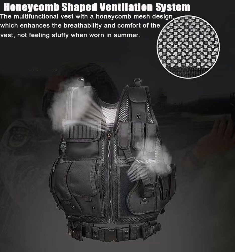ปรับ MOLLE เสื้อกั๊กยุทธวิธี C - Outdoor Hunting Vest บทวิจารณ์และราคา