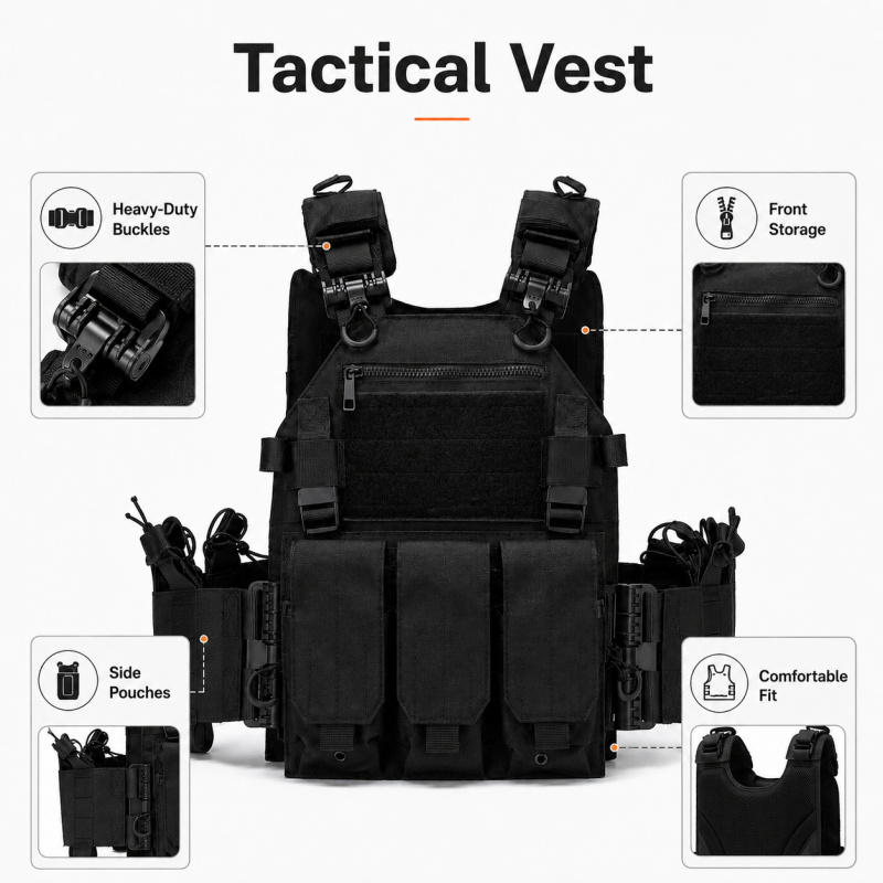 เสื้อกั๊กยุทธวิธีโพลีเอสเตอร์พ - Outdoor Hunting Vest บทวิจารณ์และราคา