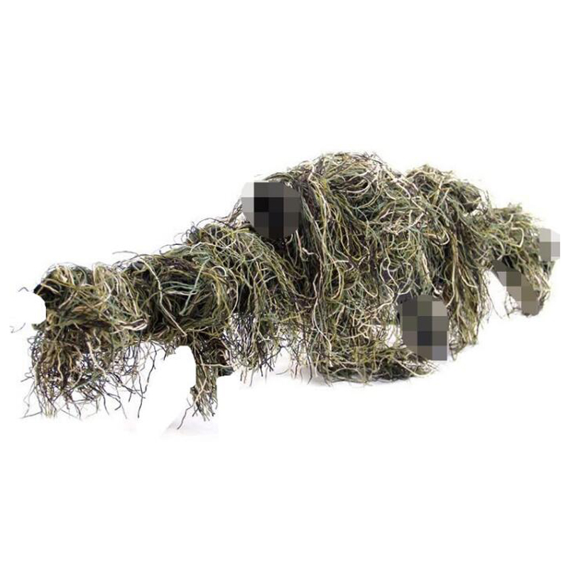 หญ้าประเภทการล่าสัตว์ปืนไรเฟิล - Ghillie Suit Woodland บทวิจารณ์และราคา