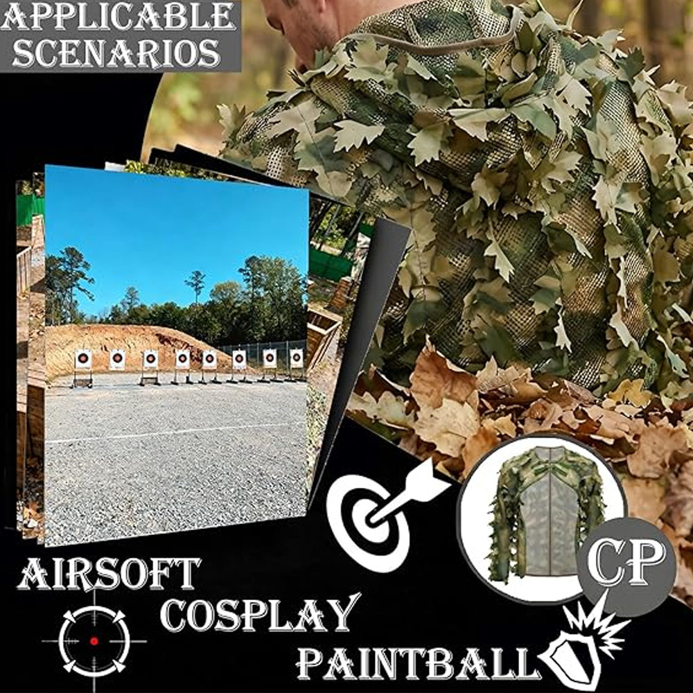 ชุดพรางแบบเคปสไตล์ กิลลี่สูท ล - Ghillie Suit Woodland บทวิจารณ์และราคา