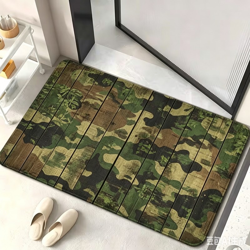 พรมเช็ดเท้าลายพรางทหาร พรมปูพื - Hunting Outdoor Rug บทวิจารณ์และราคา