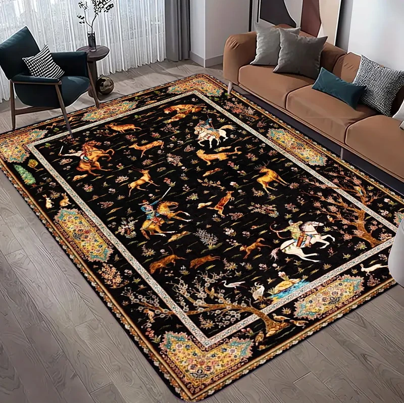 พรมลายดอกไม้สไตล์เปอร์เซียโบรา - Hunting Outdoor Rug บทวิจารณ์และราคา