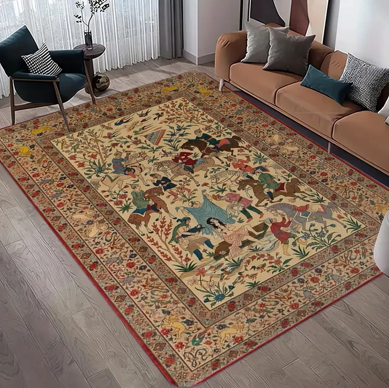 พรมลายดอกไม้สไตล์เปอร์เซียโบรา - Hunting Outdoor Rug บทวิจารณ์และราคา
