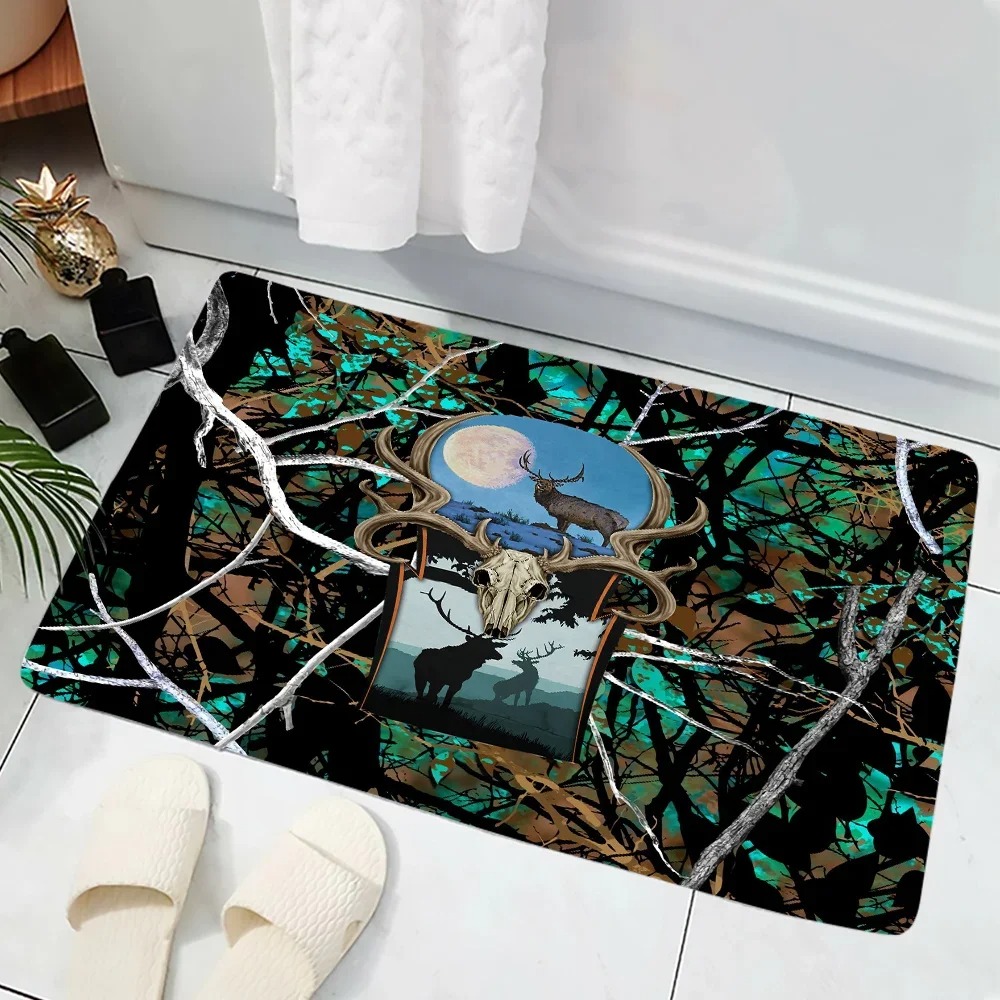 พรมเช็ดเท้าลายหมูป่าในป่าลายพร - Hunting Outdoor Rug บทวิจารณ์และราคา