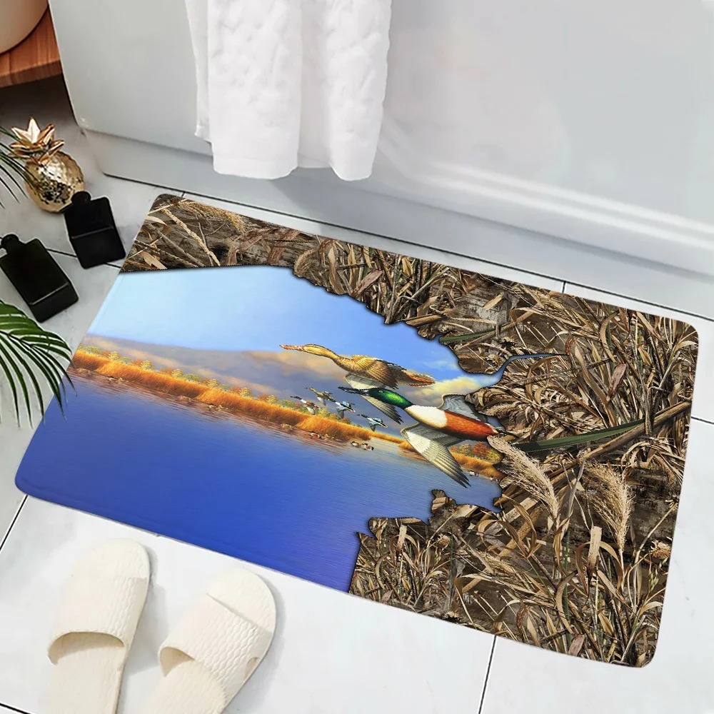 พรมเช็ดเท้าลายหมูป่าในป่าลายพร - Hunting Outdoor Rug บทวิจารณ์และราคา