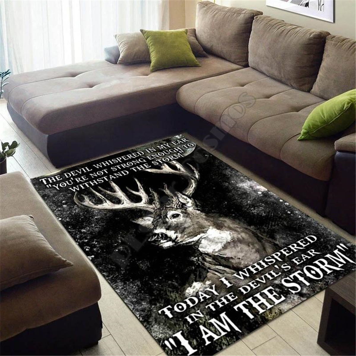พรมลายพื้นที่ล่าสัตว์กวาง พรมพ - Hunting Outdoor Rug บทวิจารณ์และราคา